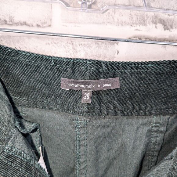 Nathalie Dumeix Paris Women's Wide Leg Corduroy Trouser Pants in Green size 38 - Picture 2 of 10